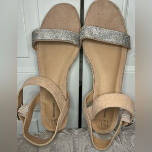 Rhinestone Wedge Sandals - Size 11
